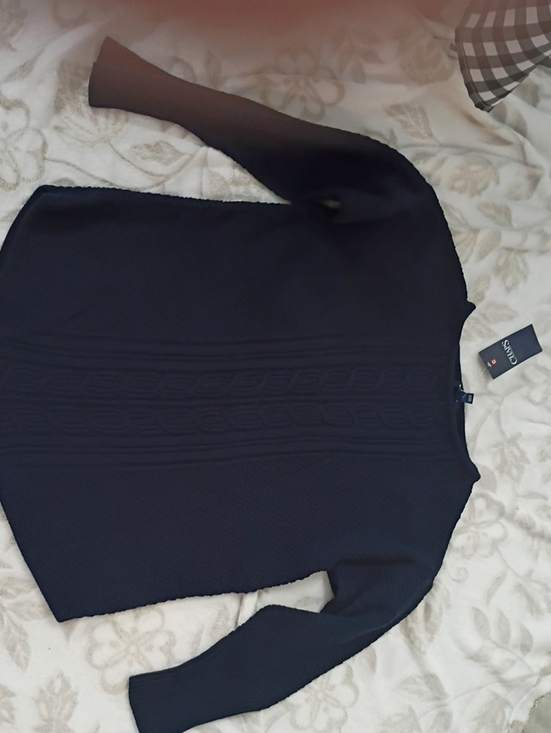Chaps Sweaters - Chaps Navy Cable-Panel Crew Neck Sweater